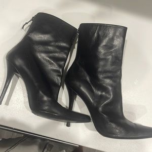 Stuart weitzman ankle black leather stiletto boots